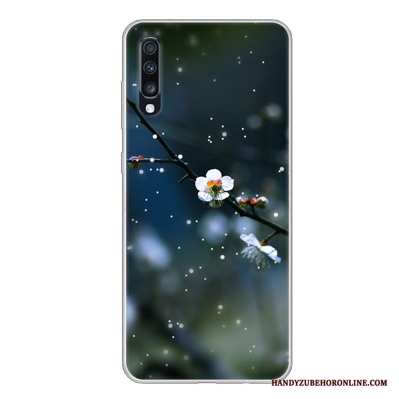 Samsung Galaxy A70 Tecknat Skal Telefon Fallskydd Fodral Silikon Svart Mjuk