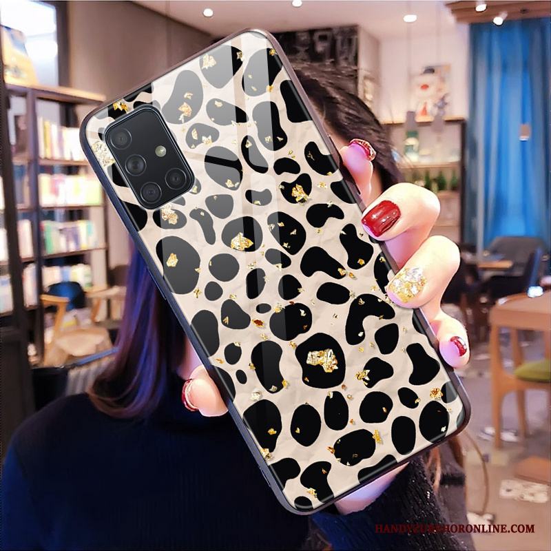 Samsung Galaxy A71 Leopard Älskar Hängsmycken Net Red Skal Telefon Glas Fodral
