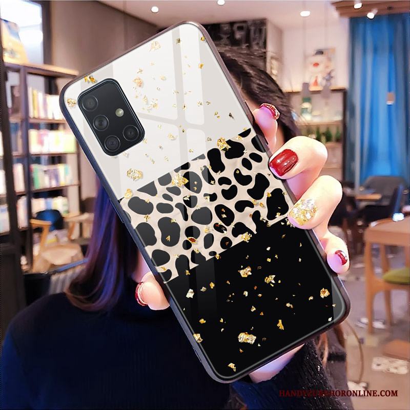 Samsung Galaxy A71 Leopard Älskar Hängsmycken Net Red Skal Telefon Glas Fodral