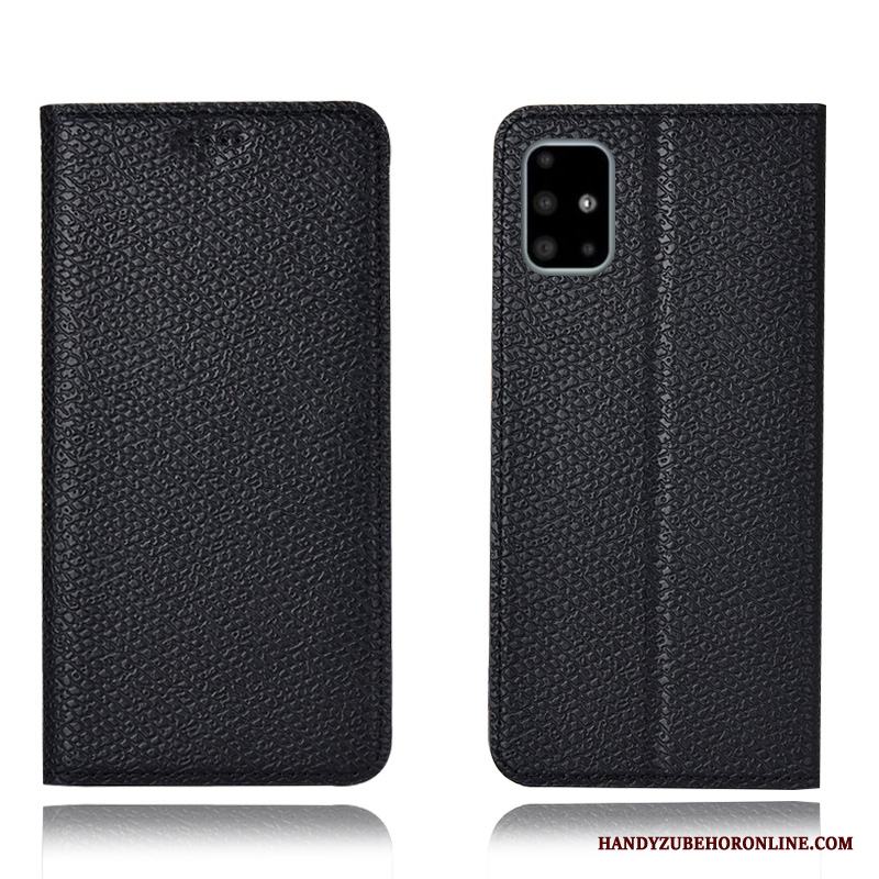 Samsung Galaxy A71 Läderfodral Mönster Täcka Mesh All Inclusive Skal Telefon Röd