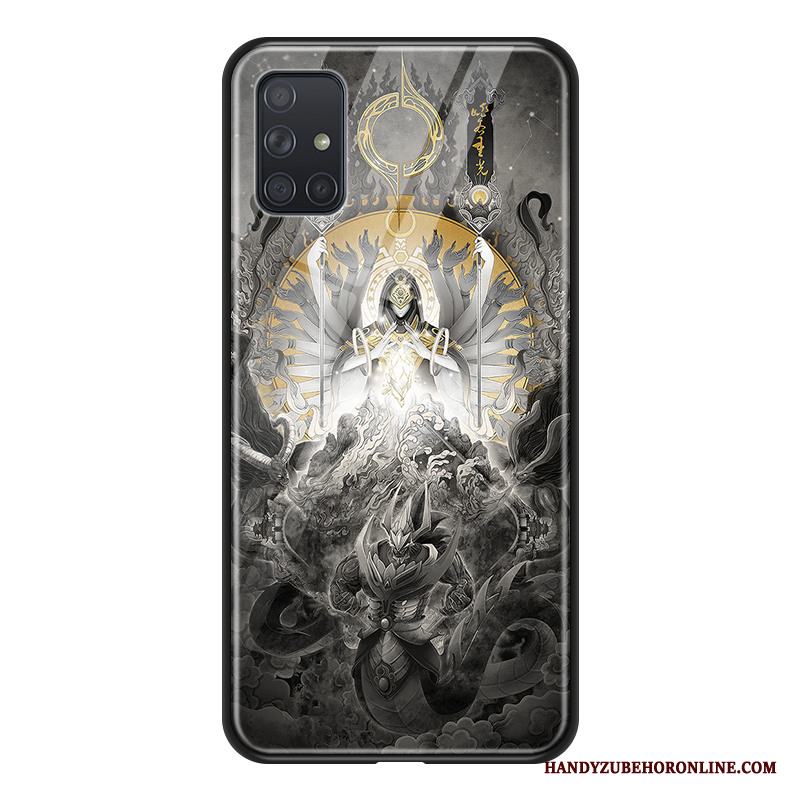 Samsung Galaxy A71 Skal Fodral Buddhism Stjärna Glas Röd Stor