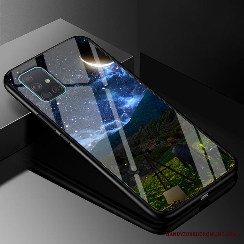 Samsung Galaxy A71 Stjärna Skal Fallskydd Fodral Mobil Telefon Svart Kreativa