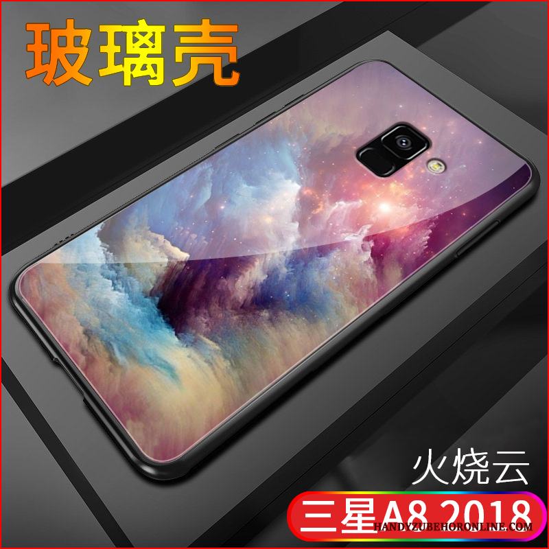 Samsung Galaxy A8 2018 Silikon Skal Purpur Stjärna Skydd Mjuk Tecknat