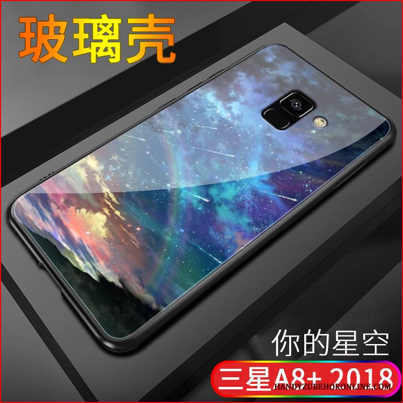 Samsung Galaxy A8 2018 Silikon Skal Purpur Stjärna Skydd Mjuk Tecknat