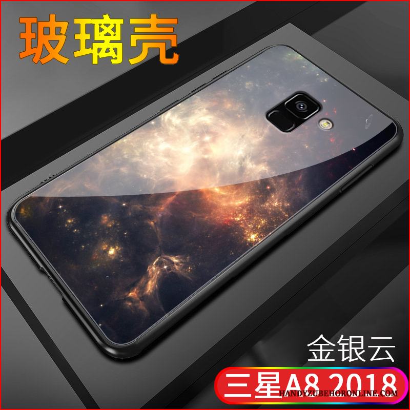 Samsung Galaxy A8 2018 Silikon Skal Purpur Stjärna Skydd Mjuk Tecknat