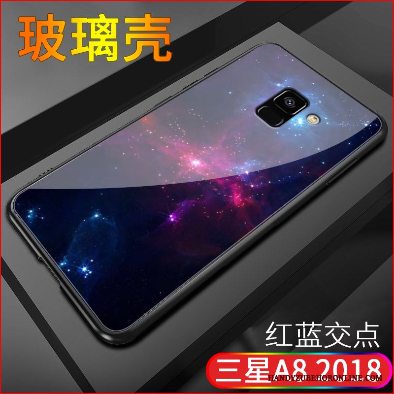 Samsung Galaxy A8 2018 Silikon Skal Purpur Stjärna Skydd Mjuk Tecknat