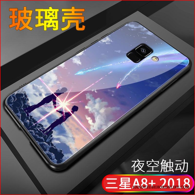 Samsung Galaxy A8 2018 Silikon Skal Purpur Stjärna Skydd Mjuk Tecknat