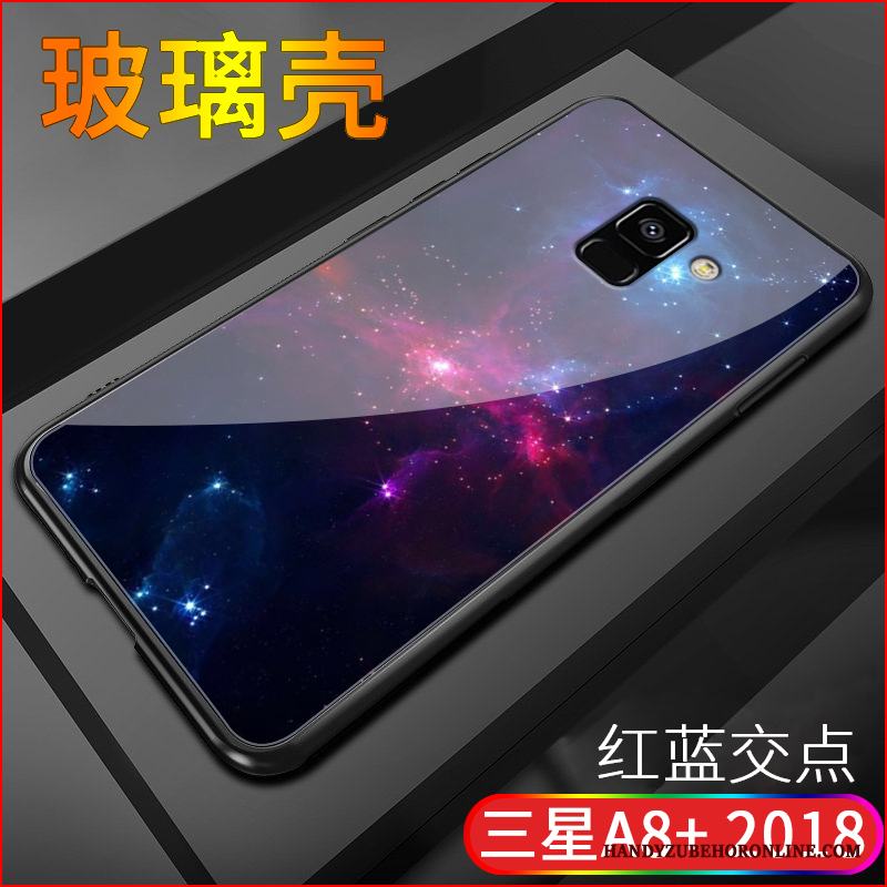 Samsung Galaxy A8 2018 Silikon Skal Purpur Stjärna Skydd Mjuk Tecknat