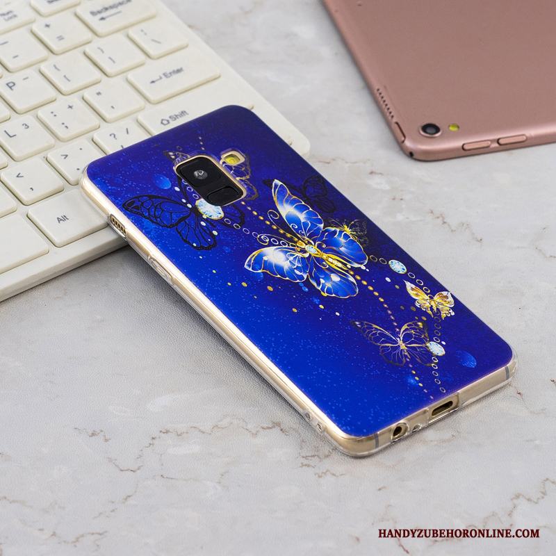 Samsung Galaxy A8 2018 Skal Personlighet Stjärna Bakre Omslag Transparent Gul Skydd Fodral