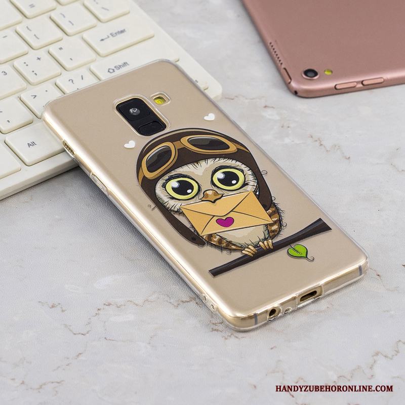 Samsung Galaxy A8 2018 Skal Personlighet Stjärna Bakre Omslag Transparent Gul Skydd Fodral
