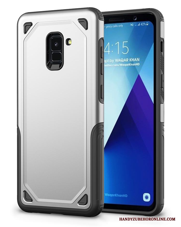 Samsung Galaxy A8 2018 Skal Telefon Glidskydds Stjärna Fodral Röd All Inclusive Slim