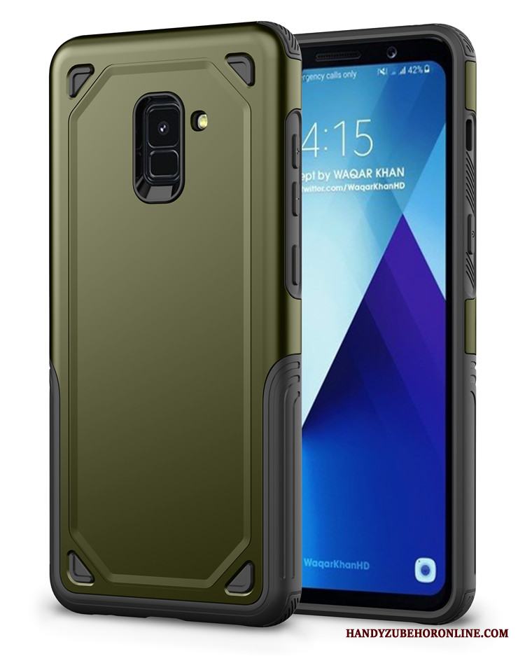 Samsung Galaxy A8 2018 Skal Telefon Glidskydds Stjärna Fodral Röd All Inclusive Slim