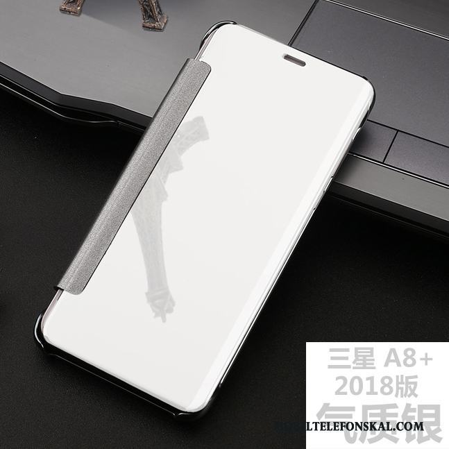 Samsung Galaxy A8+ Fodral Fallskydd Clamshell Stjärna Läderfodral Skal Telefon Spegel