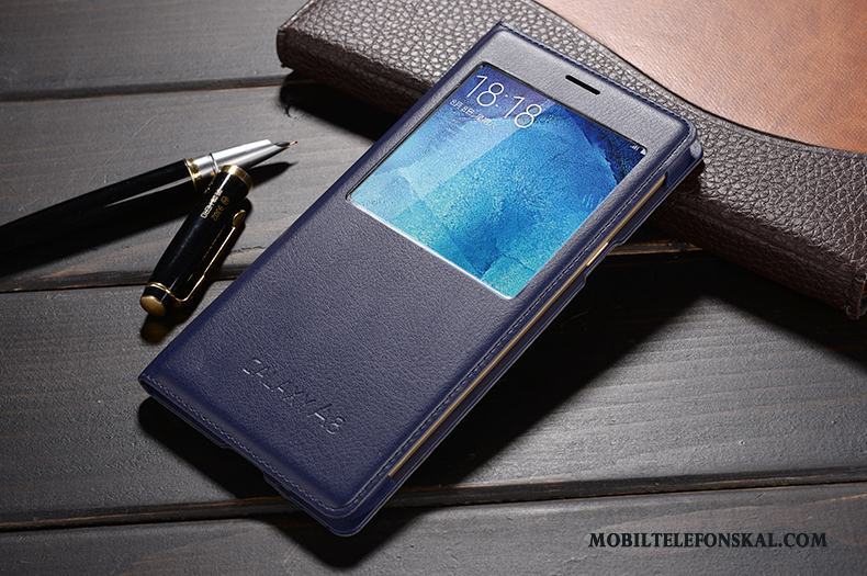 Samsung Galaxy A8 Mobil Telefon Skal Telefon Skydd Stjärna Läderfodral Guld Clamshell