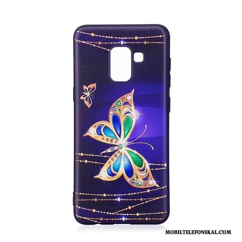 Samsung Galaxy A8+ Skal Skydd Lättnad Svart Trend Mjuk Tecknat Fodral
