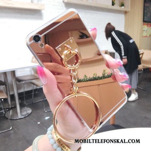 Samsung Galaxy A8 Skal Support Rosa Guld Skydd Lyxiga Trend Spegel Fodral