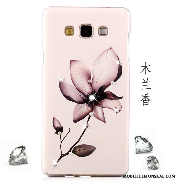 Samsung Galaxy A8 Skal Telefon Hård Strass Rosa Fodral Ljus Mesh