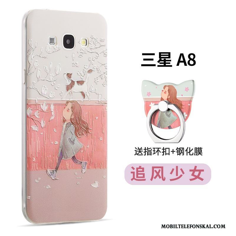 Samsung Galaxy A8 Skal Telefon Mjuk Personlighet Tecknat Fodral Rosa Kreativa