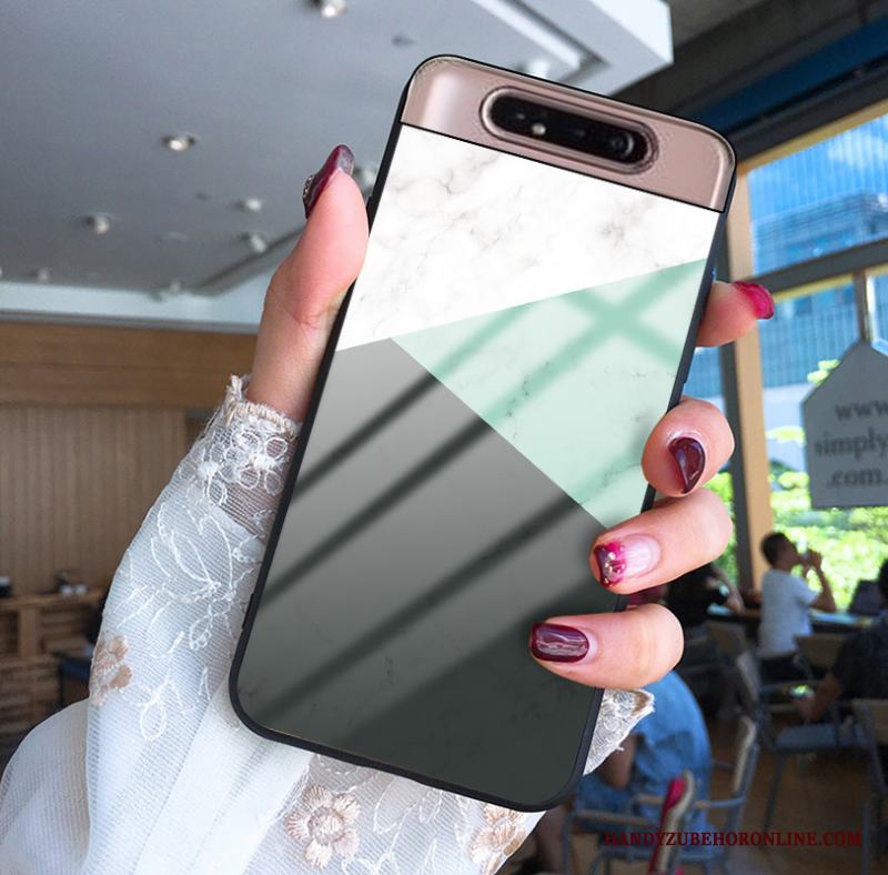 Samsung Galaxy A80 Ljus Skal Telefon Grön Mjuk Silikon Enkel Spegel