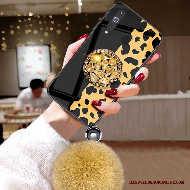 Samsung Galaxy A8s Velour Högt Utbud Skal Telefon Fodral Leopard Vit Net Red