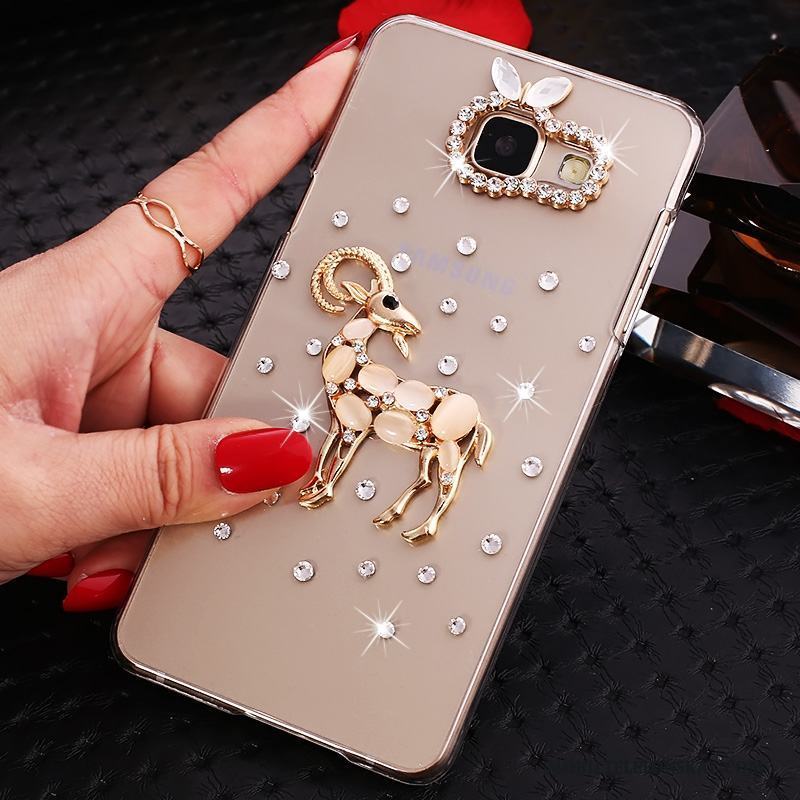 Samsung Galaxy A9 Fodral Skal Telefon Guld Stjärna Hård Strass Skydd