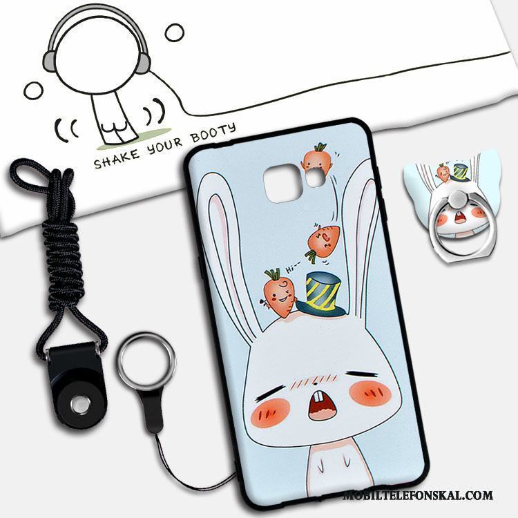 Samsung Galaxy A9 Nubuck Skal Fallskydd Silikon Hängsmycken Grön Tecknat