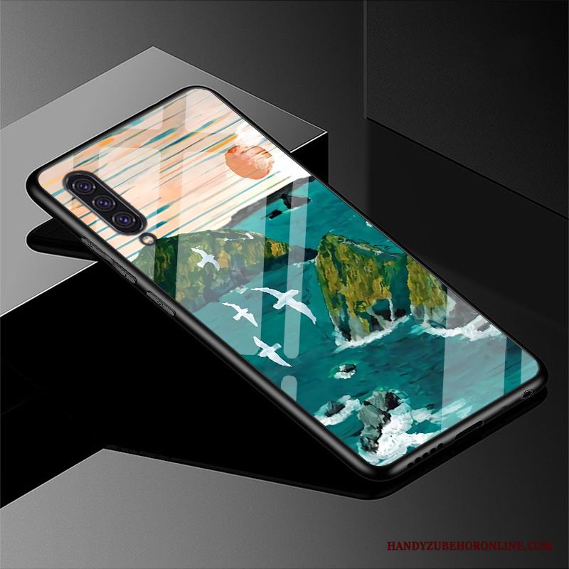 Samsung Galaxy A90 5g Skal Fodral Vacker Tecknat Glas Kyla Fallskydd Enkel