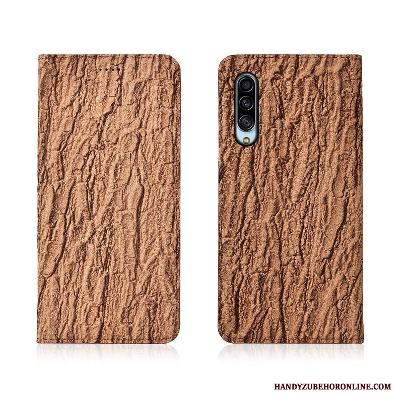 Samsung Galaxy A90 5g Skal Läder Skydd Mobil Telefon Tree Clamshell Fallskydd Nubuck