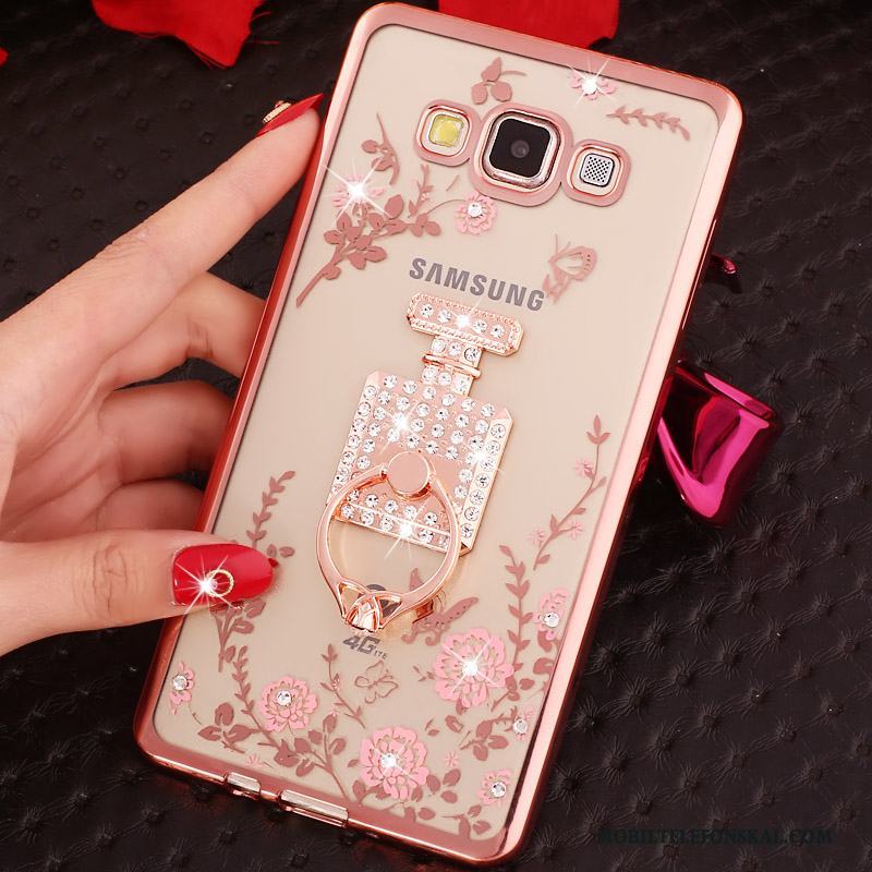 Samsung Galaxy J3 2016 Skydd Stjärna Plating Skal Telefon Rosa Guld Ring Fodral