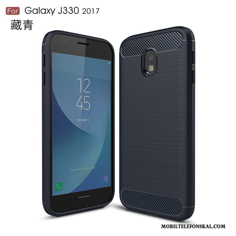 Samsung Galaxy J3 2017 Fallskydd Silikon Grå Skal Telefon Fodral Stjärna Mjuk