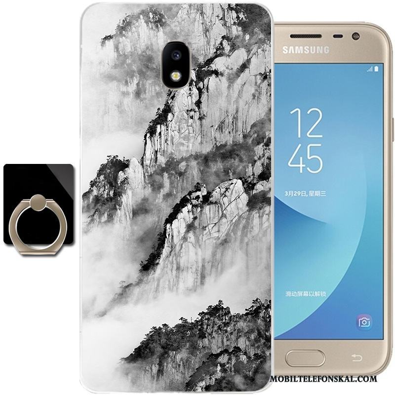 Samsung Galaxy J3 2017 Kinesisk Stil Skal Stjärna All Inclusive Fodral Vit Skydd