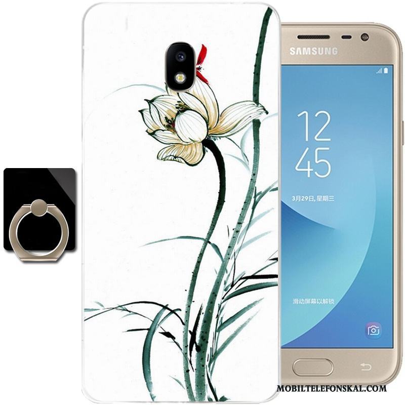 Samsung Galaxy J3 2017 Kinesisk Stil Skal Stjärna All Inclusive Fodral Vit Skydd