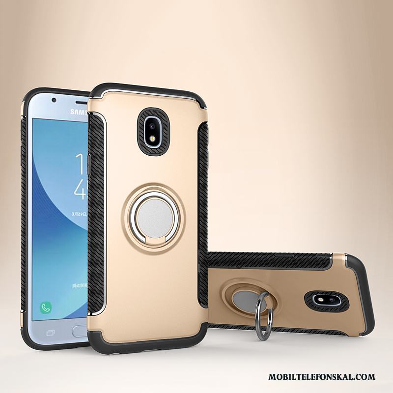 Samsung Galaxy J3 2017 Skal Bil Ring Läderfodral Stjärna Skydd Magnetic Support