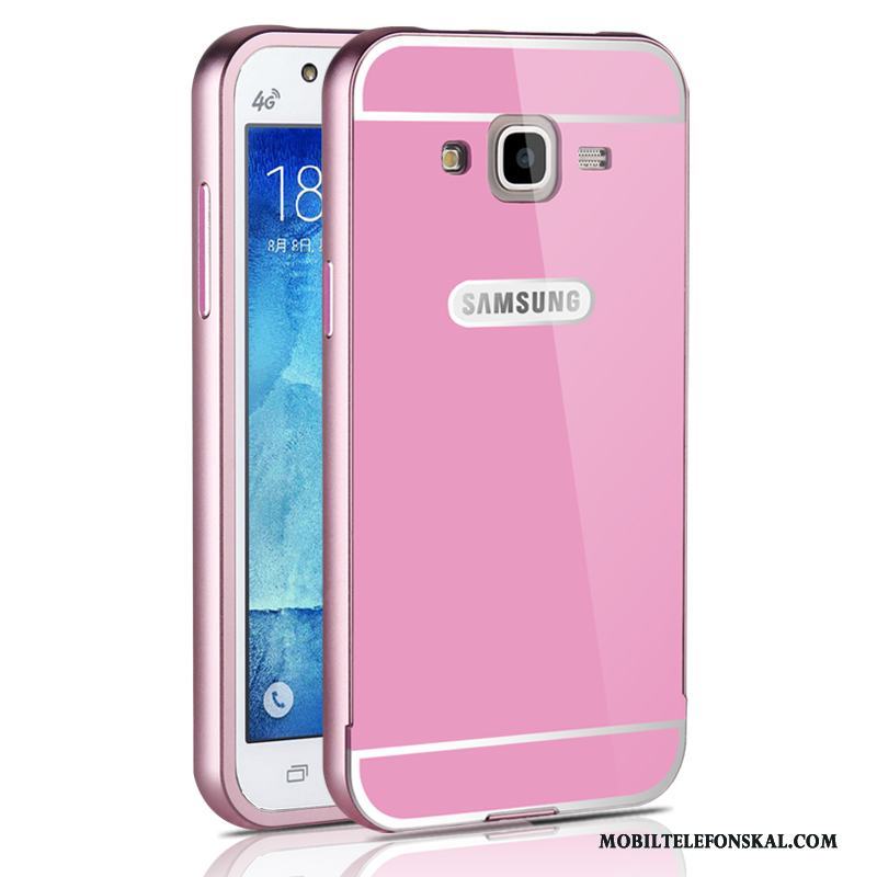 Samsung Galaxy J5 2015 Skal Frame Stjärna Fodral Rosa Metall Silver