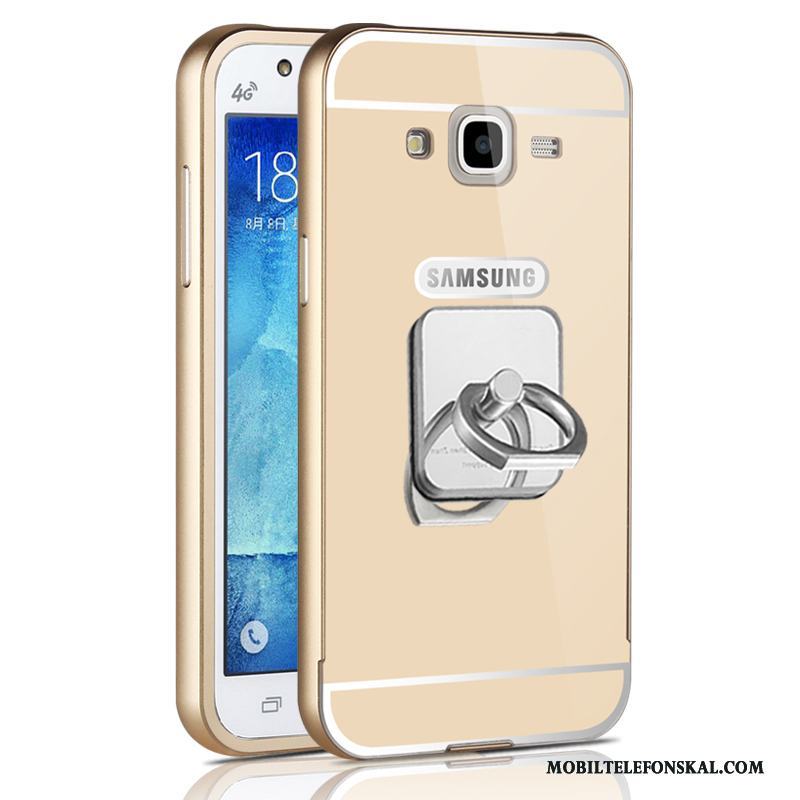 Samsung Galaxy J5 2015 Skal Frame Stjärna Fodral Rosa Metall Silver