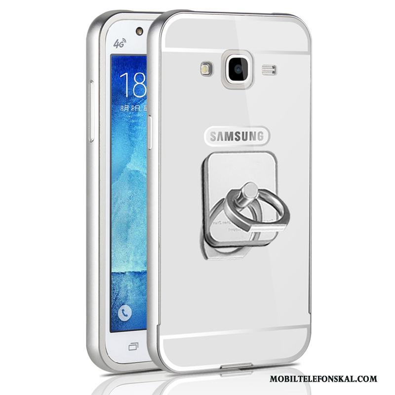 Samsung Galaxy J5 2015 Skal Frame Stjärna Fodral Rosa Metall Silver
