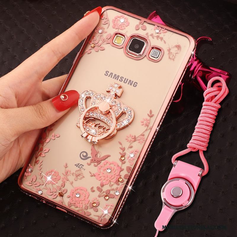 Samsung Galaxy J5 2016 Hemming Stjärna Rosa Med Strass Fodral Skal Telefon