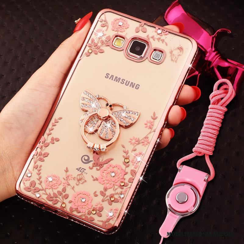 Samsung Galaxy J5 2016 Hemming Stjärna Rosa Med Strass Fodral Skal Telefon