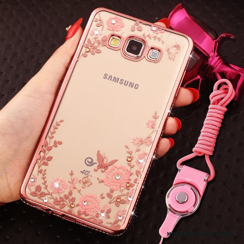 Samsung Galaxy J5 2016 Hemming Stjärna Rosa Med Strass Fodral Skal Telefon