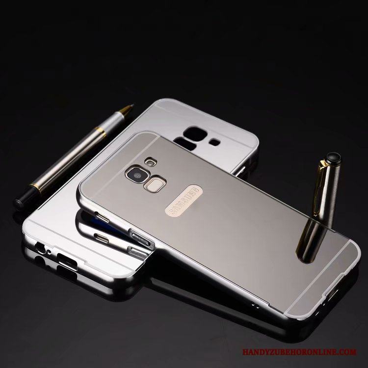 Samsung Galaxy J6 Skal Spegel Guld All Inclusive Metall Fodral Stjärna Skydd