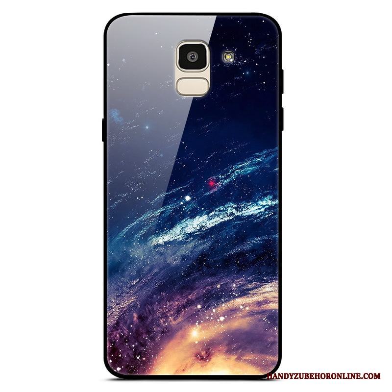 Samsung Galaxy J6 Stjärna Trend Fallskydd Glas Purpur Skal Enkel