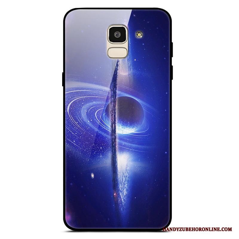 Samsung Galaxy J6 Stjärna Trend Fallskydd Glas Purpur Skal Enkel