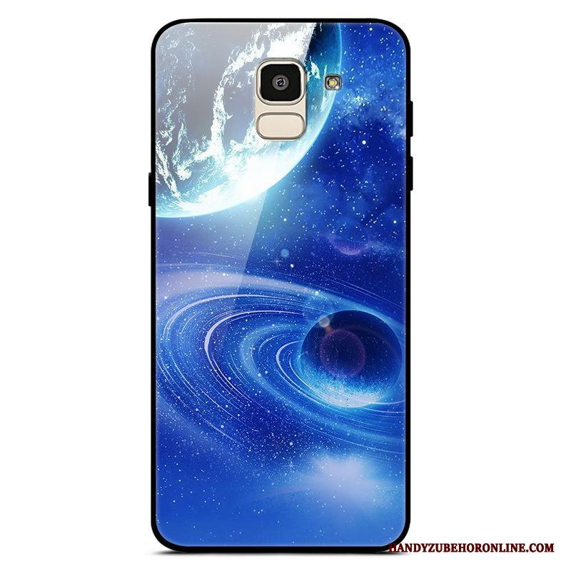 Samsung Galaxy J6 Stjärna Trend Fallskydd Glas Purpur Skal Enkel