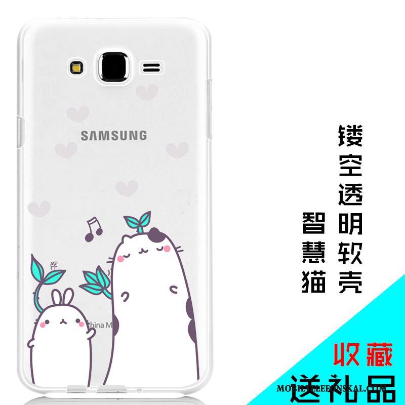 Samsung Galaxy J7 2015 Fodral Mjuk Skal Telefon Skydd Stjärna Purpur Silikon