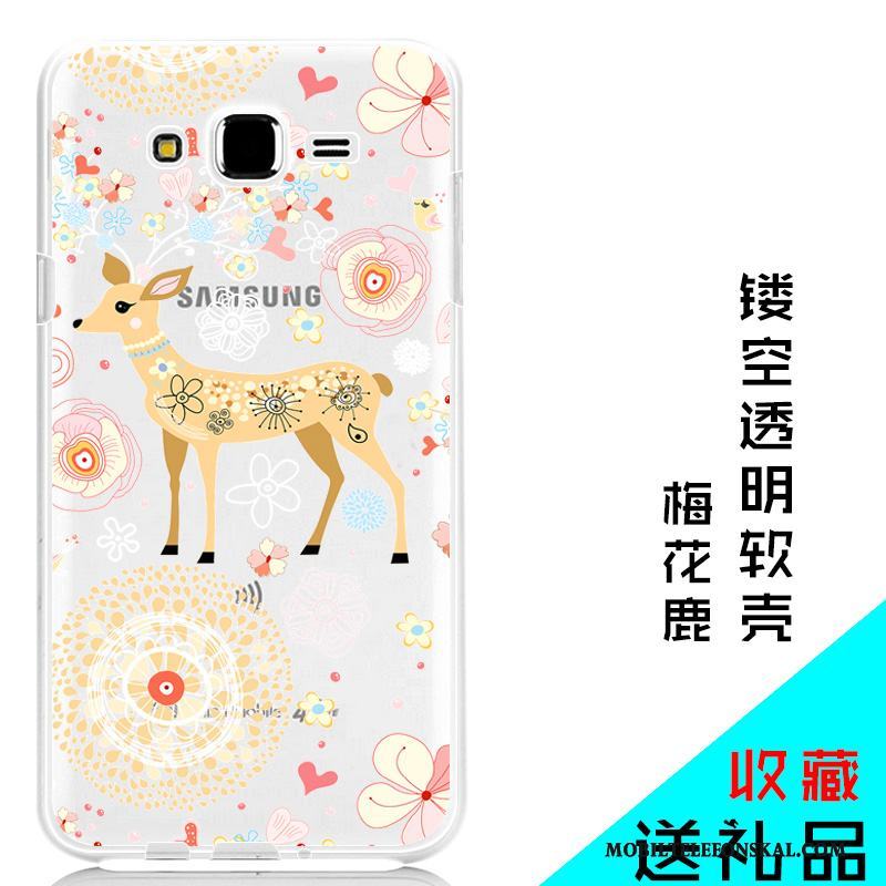 Samsung Galaxy J7 2015 Fodral Mjuk Skal Telefon Skydd Stjärna Purpur Silikon