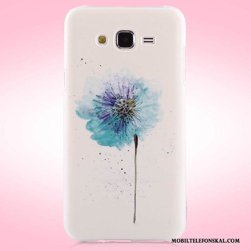 Samsung Galaxy J7 2015 Färg Skal Nubuck Blommor Skydd Målade Fodral