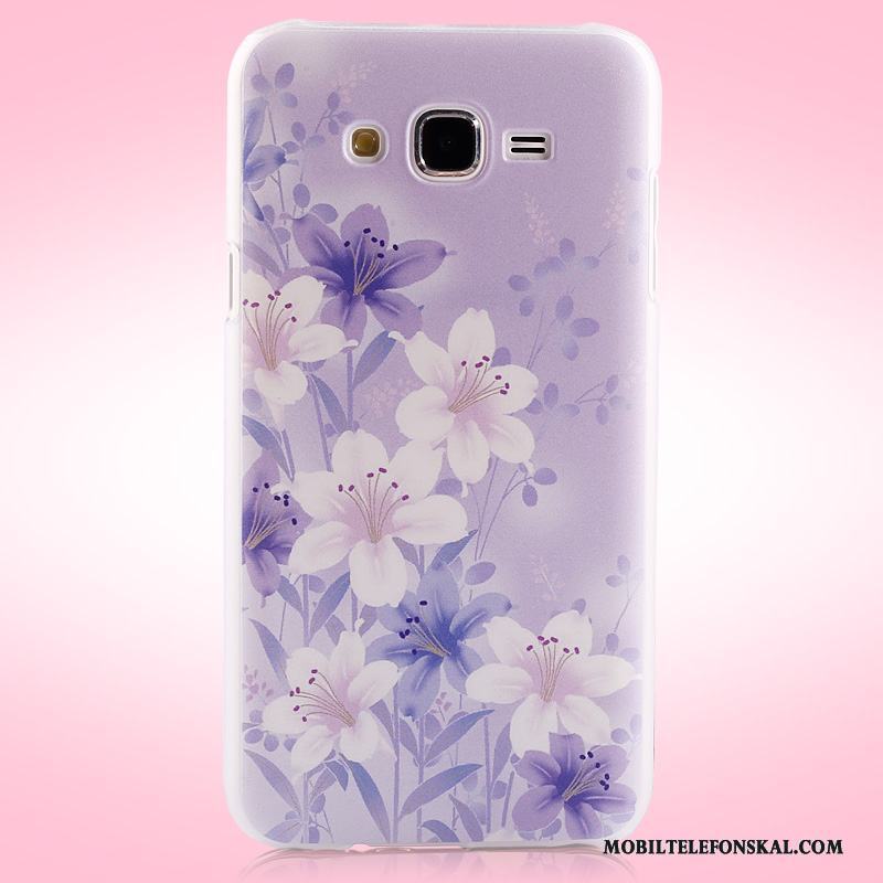 Samsung Galaxy J7 2015 Färg Skal Nubuck Blommor Skydd Målade Fodral