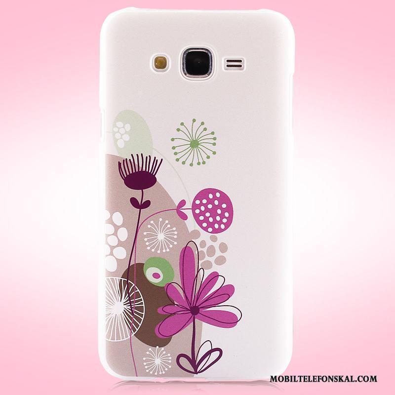 Samsung Galaxy J7 2015 Färg Skal Nubuck Blommor Skydd Målade Fodral