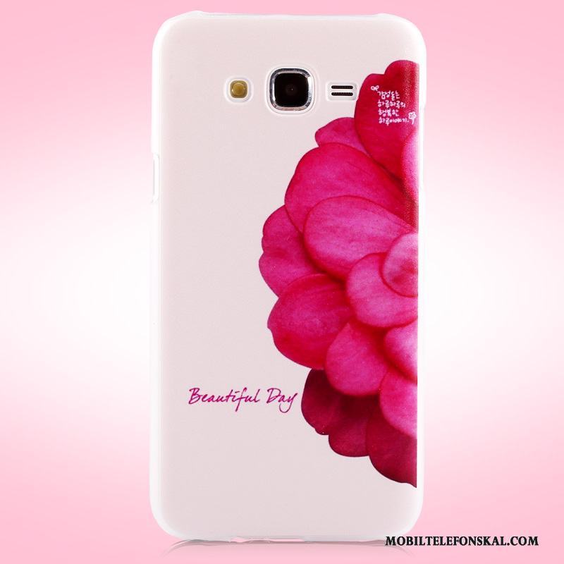 Samsung Galaxy J7 2015 Färg Skal Nubuck Blommor Skydd Målade Fodral