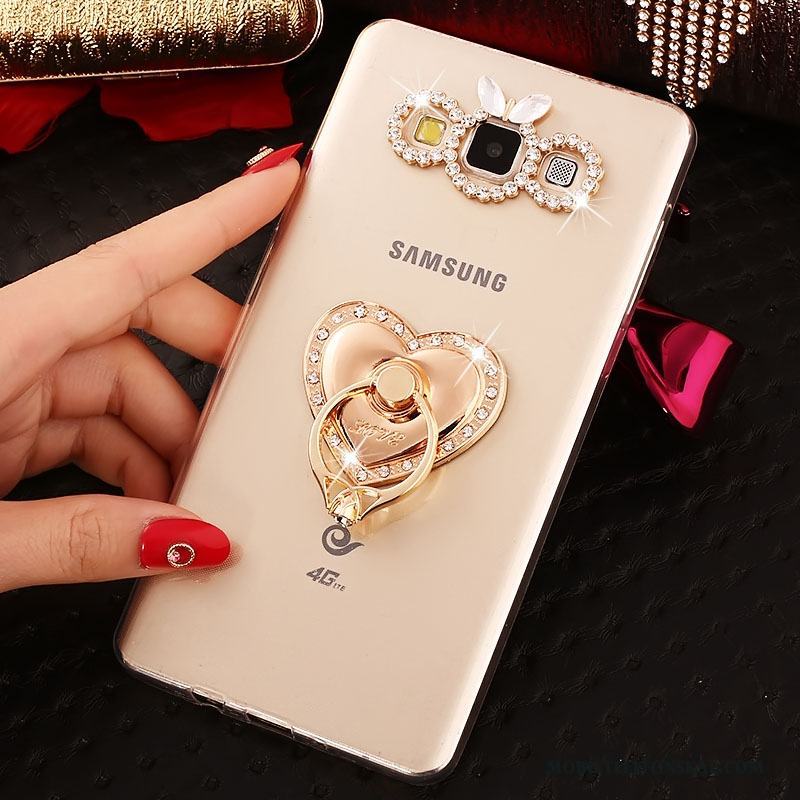Samsung Galaxy J7 2015 Skal Ring Slim Silikon Mobil Telefon Stjärna Skydd Fallskydd